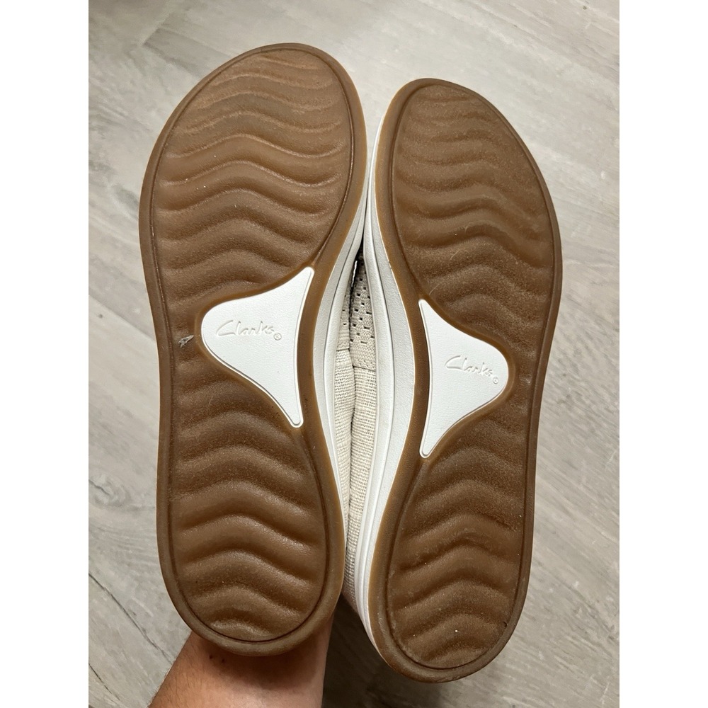 Clarks Cloud Steppers Slip On Shoes Breeze Metallic Natural Women's Loafers 7.5 - Picture 5 of 6